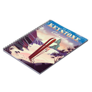 Carnet Affiche de style vintage de Keystone, Colorado Ski