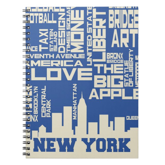 Carnet Affiche de typographie de New York City (Devant)