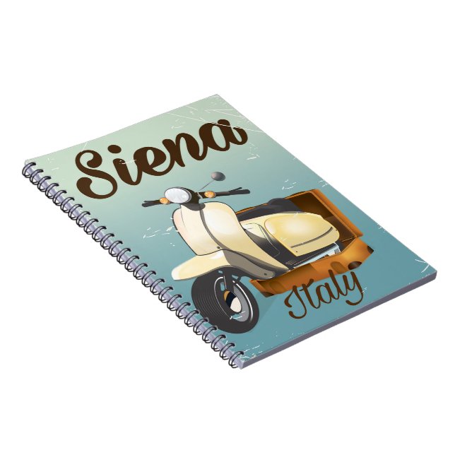 Carnet Affiche de vacances à Sienne Italie Scooter (Côté Droit)