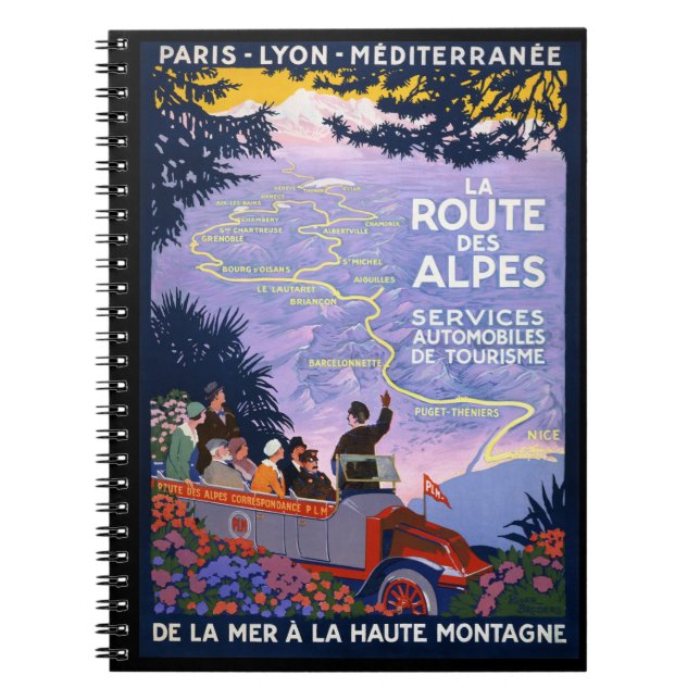 Carnet Affiche de Vintage voyage de DES Alpes (Devant)