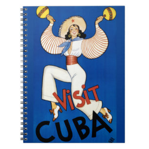 Carnet Affiche de Vintage voyage du Cuba reconstituée
