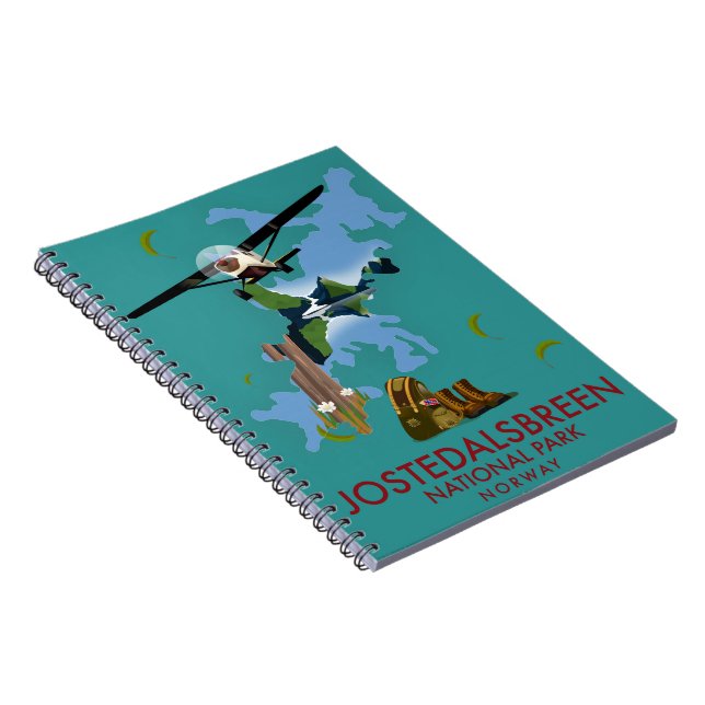 Carnet Affiche de vol du parc national de Jostedalsbreen (Côté Droit)