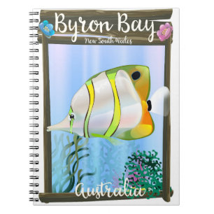 Carnet Affiche de voyage à Byron Bay Australie.