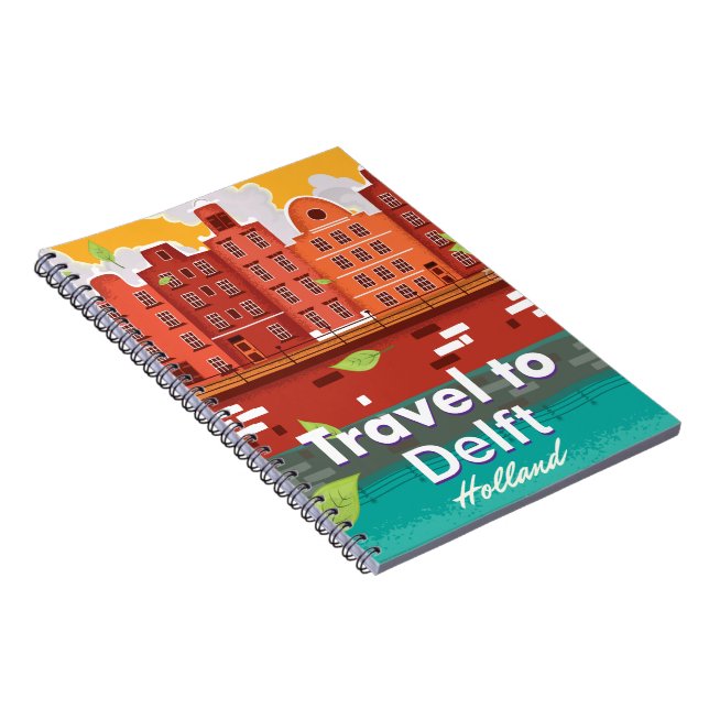 Carnet Affiche de voyage à Delft Hollande (Côté Droit)
