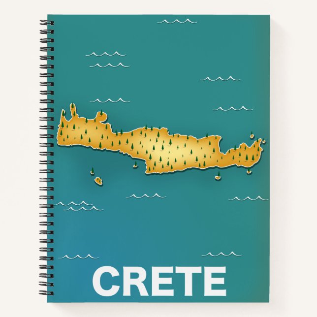 Carnet Affiche de voyage carte de la Crète (Devant)