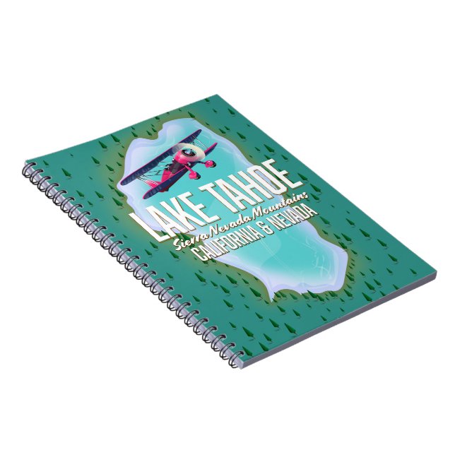 Carnet Affiche de voyage carte du lac Tahoe (Côté Droit)
