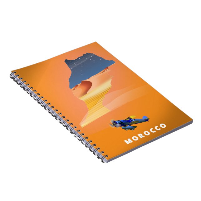 Carnet Affiche de voyage carte illustrée du Maroc. (Côté Droit)