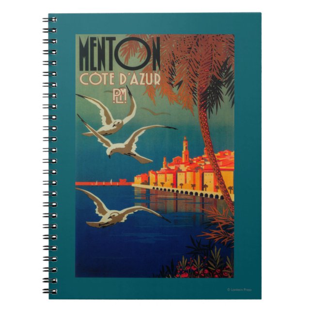 Carnet Affiche de voyage de la Côte d'Azur # 1 (Devant)