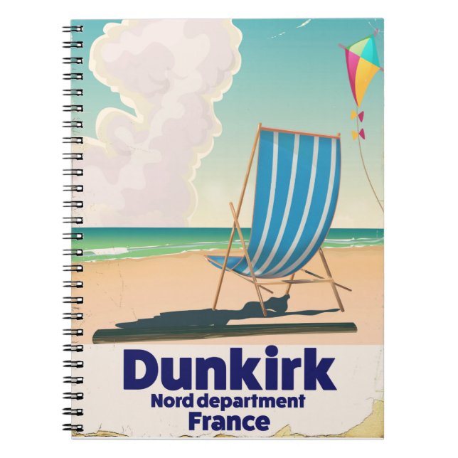 Carnet Affiche de voyage de la plage de Dunkerque (Devant)