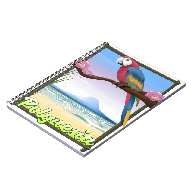 Carnet Affiche de voyage de la plage de Polynésie (Côté gauche)