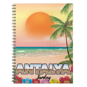 Carnet Affiche de voyage de plage d'Antalya Turquie