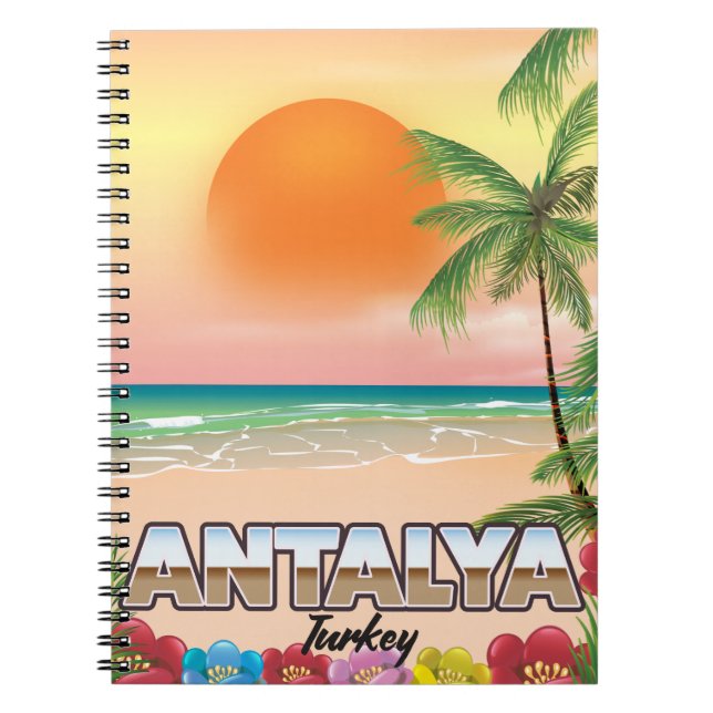 Carnet Affiche de voyage de plage d'Antalya Turquie (Devant)