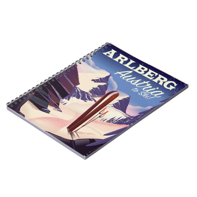Carnet Affiche de voyage de ski en Arlberg Autriche (Côté gauche)