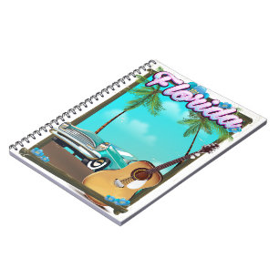 Carnet Affiche de voyage de style rétro de Floride