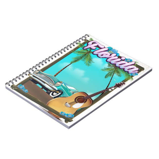 Carnet Affiche de voyage de style rétro de Floride (Côté gauche)
