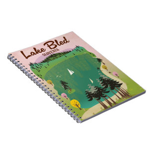 Carnet Affiche de voyage de style vintage du lac Bled Slo