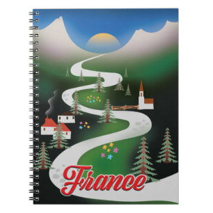 Carnet Affiche de voyage de style vintage France.