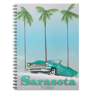 Carnet Affiche de voyage de style vintage Sarasota Florid
