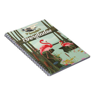 Carnet affiche de voyage dessin animé des Everglades de F