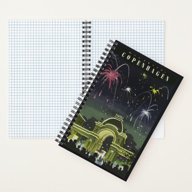 Carnet Affiche de voyage illustrée de Copenhague vintage (À l'intérieur)