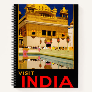 Carnet Affiche de voyage Inde art indien vintage