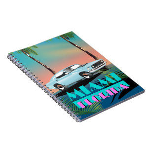 Carnet Affiche de voyage Miami Floride années 80