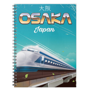 Carnet Affiche de voyage Osaka Japan Train Vintage