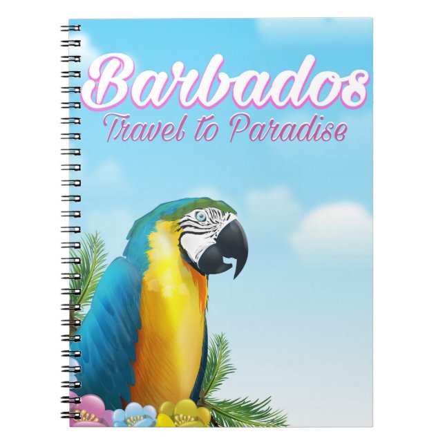 Carnet Affiche de voyage Perroquet de la Barbade (Devant)