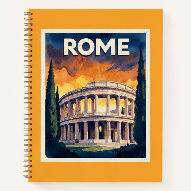 Carnet Affiche de voyage rétro Rome (Devant)