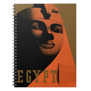 Carnet Affiche de voyage vintage avec Sphinx, Égypte, Afr