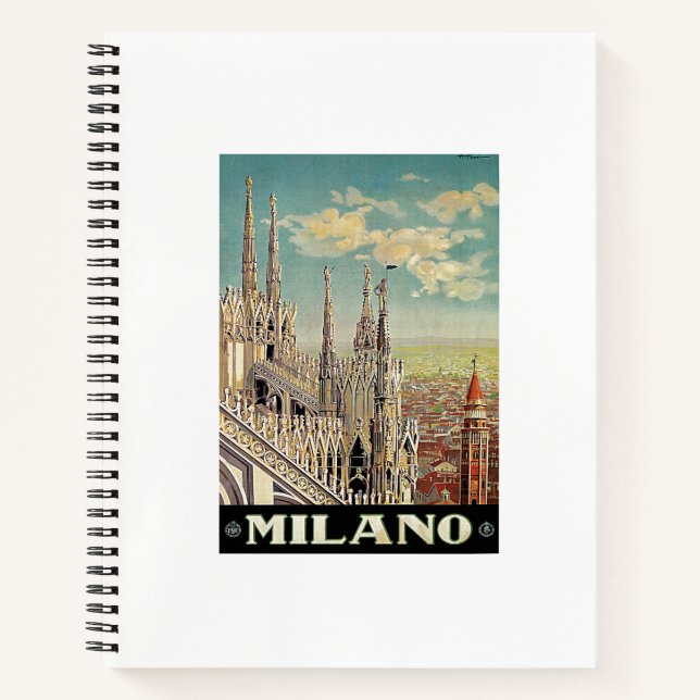 Carnet Affiche de voyage Vintage milano milan (Devant)