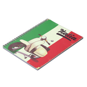 Carnet Affiche de voyage vintage scooter Italia