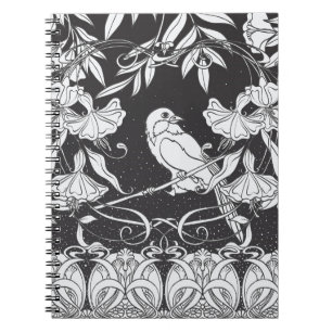 Carnet Affiche décorative Fleurs Oiseau Nouveau