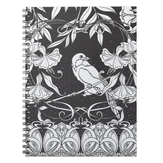 Carnet Affiche décorative Fleurs Oiseau Nouveau (Devant)