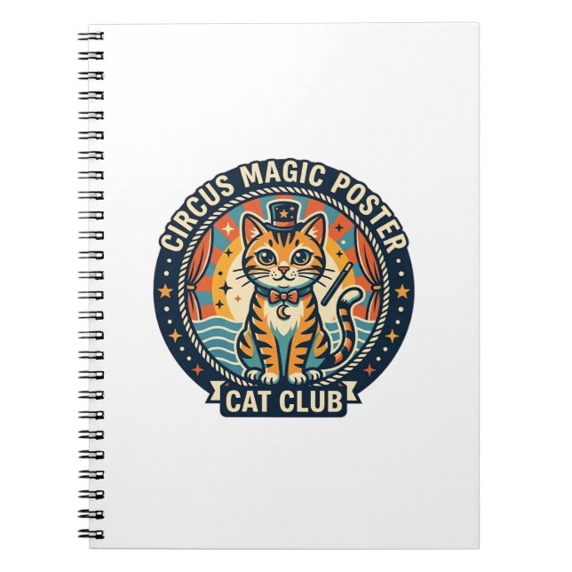 Carnet Affiche Magie de Cirque Chat Mignon Design - Cirqu (Devant)