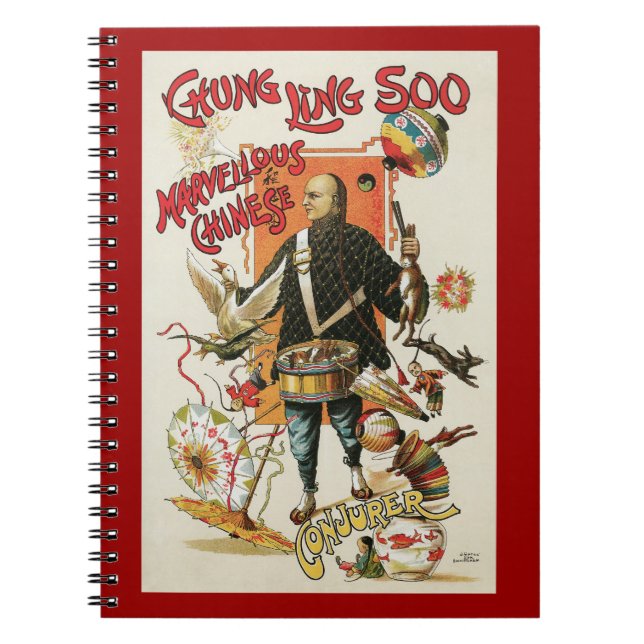 Carnet Affiche Magique Vintage, Magicien Chung Ling Soo (Devant)