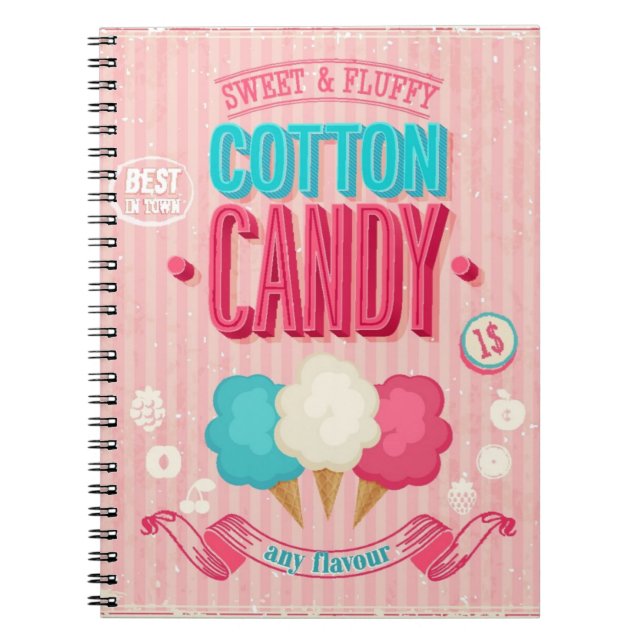 Carnet Affiche vintage de sucrerie de coton (Devant)