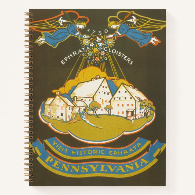 Carnet Affiche Vintage voyage Pour Le Cloître Ephrata (Devant)