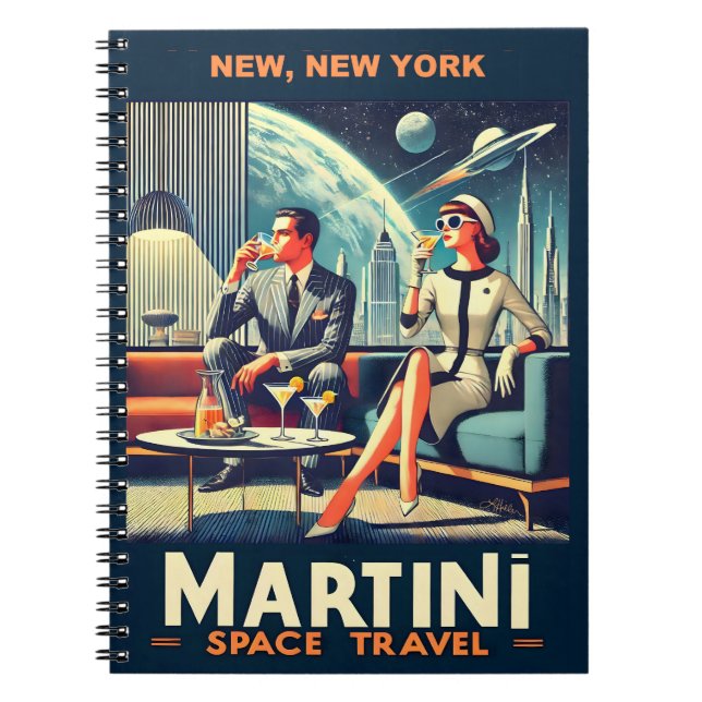 Carnet Affiches de voyage dans l'espace Martini, New York (Devant)