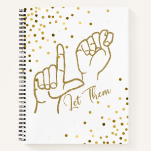 Carnet Affirmation ASL Lettres L & T pour les laisser ins