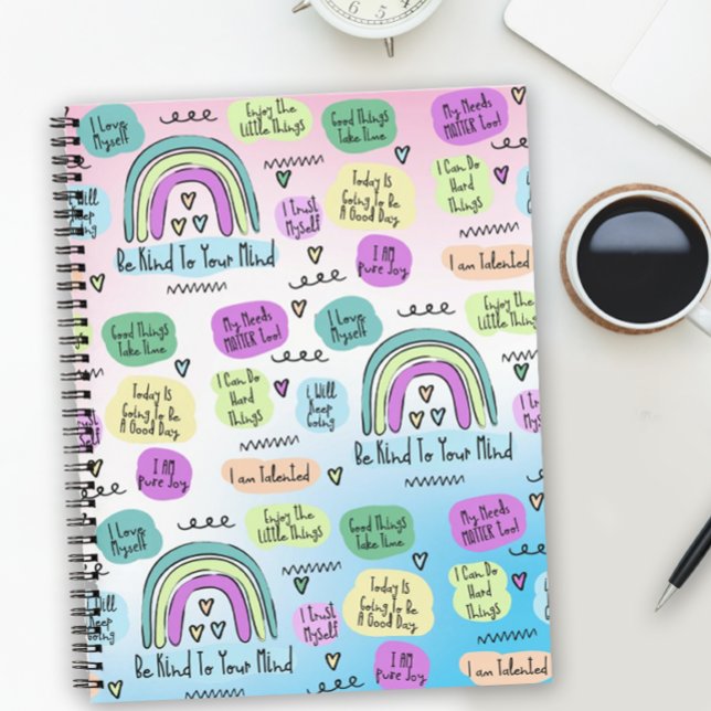 Carnet Affirmations positives (Think happy thoughts with this positive affirmation notebook. Great for school or for journaling,)