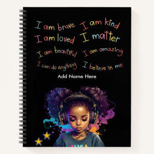 Carnet Affirmations positives de la fille noire personnal