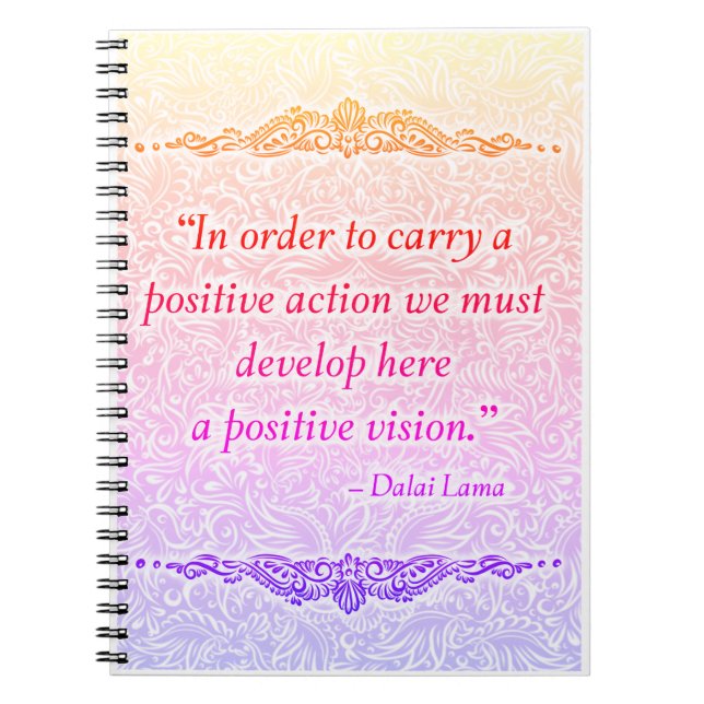 Carnet Afin de porter un positif - Citation positive (Devant)
