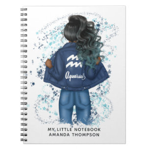Carnet African American Aquarius Zodiac Sign Personal