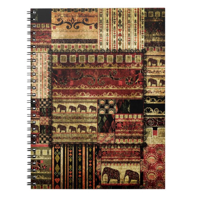 Carnet African Patchwork : Grunge Print Arrière - plan (Devant)