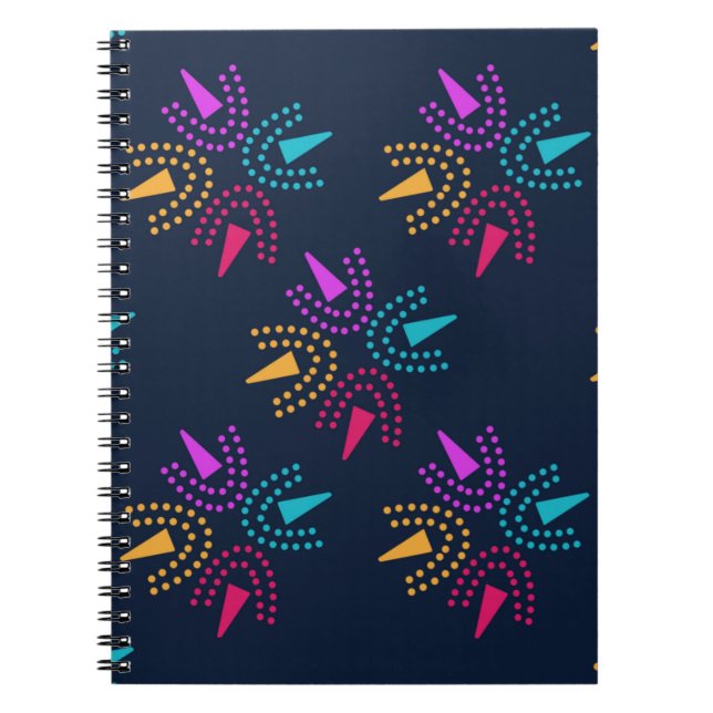 Carnet afrique moderne chic stars - bleu marine (Devant)