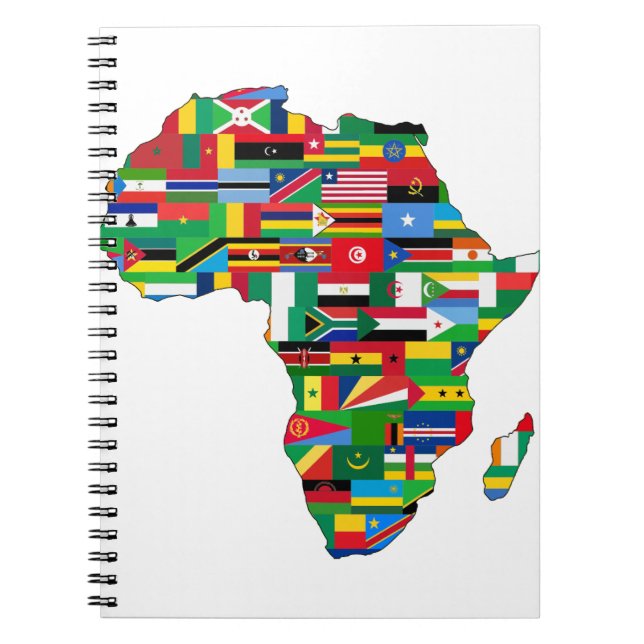 Carnet Afrique Pays du continent Drapeaux Carte Nations (Devant)