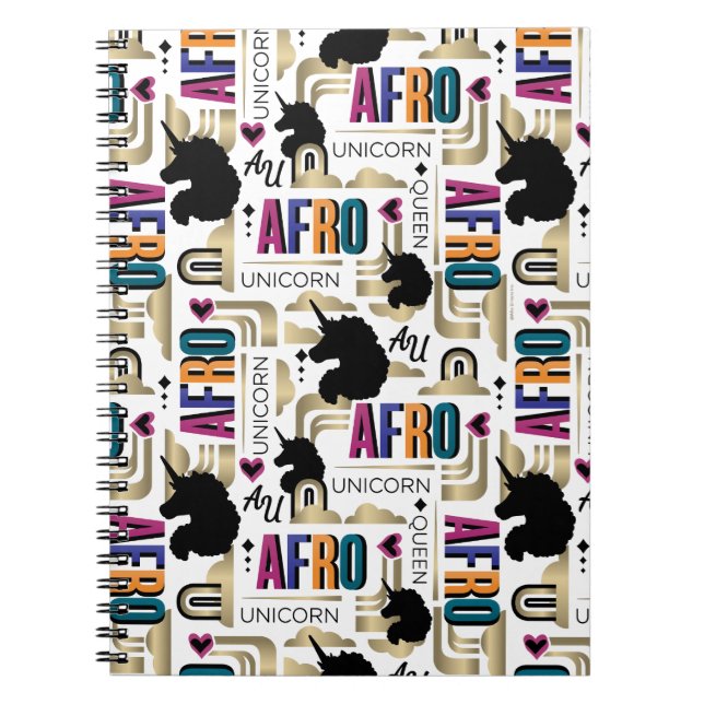 Carnet Afro Unicorn Bold Motif (Devant)