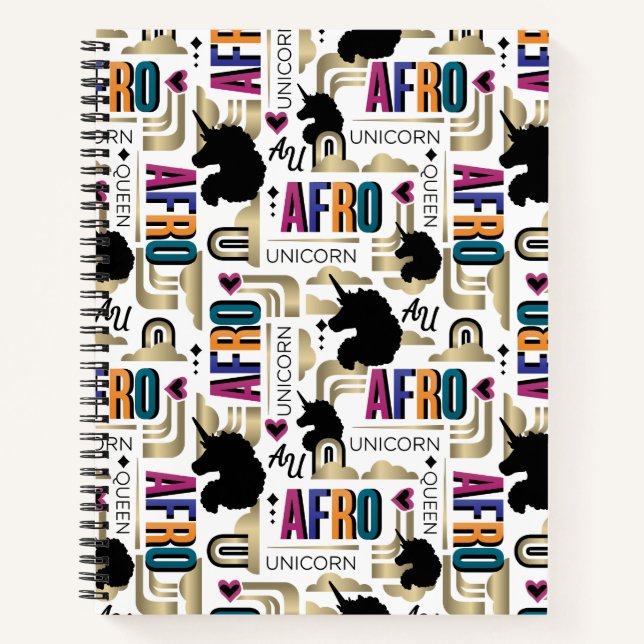 Carnet Afro Unicorn Bold Motif (Devant)