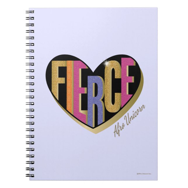 Carnet Afro Unicorn Fierce Heart Design (Devant)